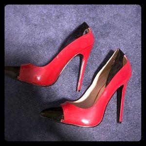 Pleaser red and black high heels